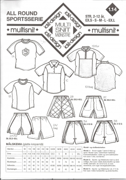 Multisnit 1.14 mange forskellige modeller raglan t-shirt, sportbukser str. 2-12 år og EX.S-EX.L