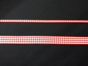 Ribbon röd vit rutigt 15 mm